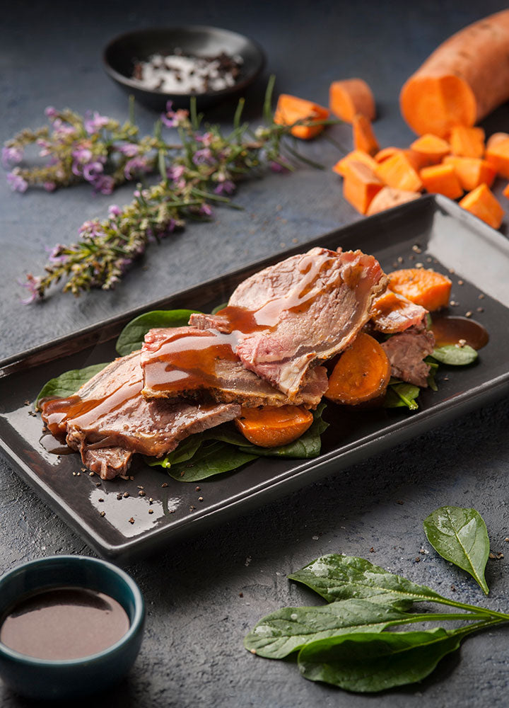 Roast Beef with Sweet Potato & Jus