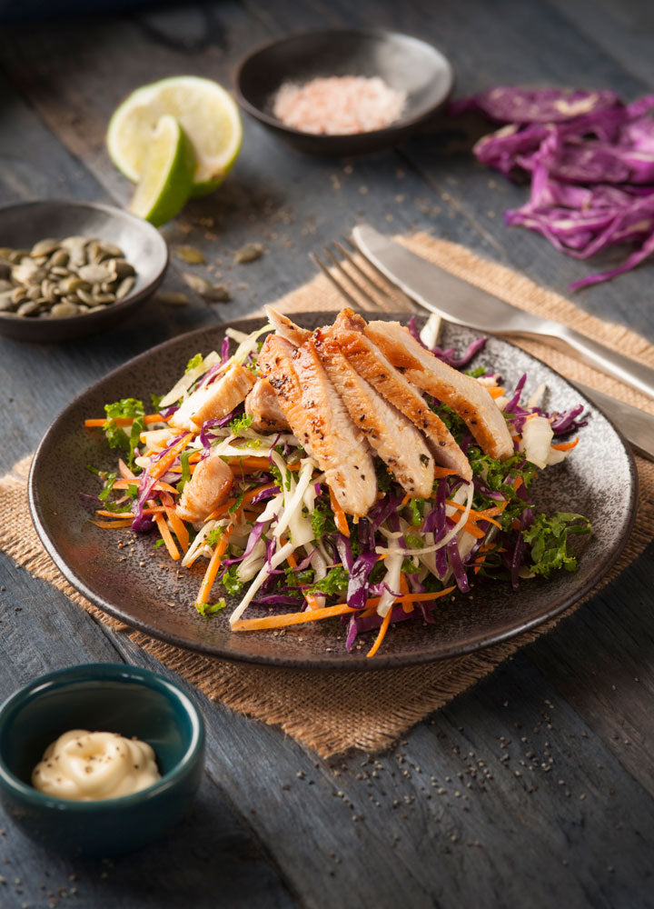 Roast Chicken & Tangy Cabbage Slaw